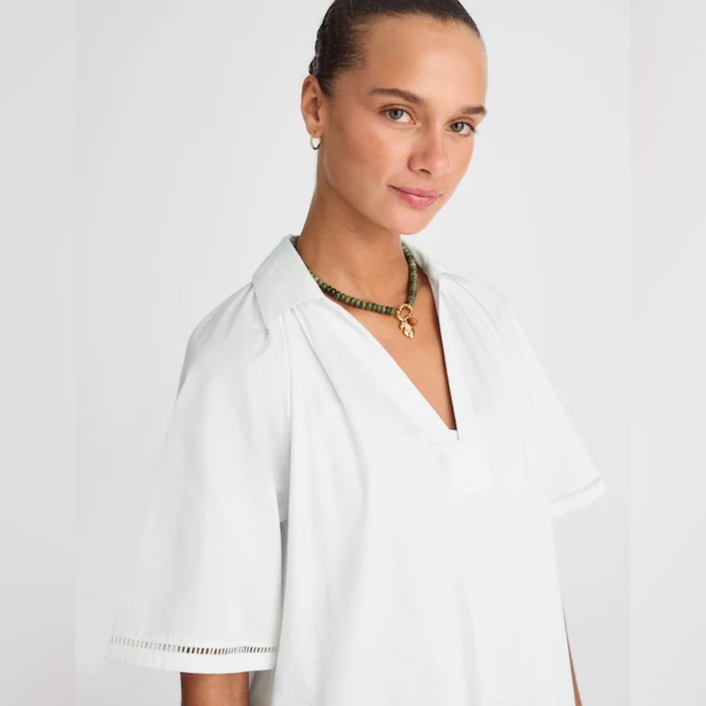 Madewell Poplin Splitneck Midi Shirtdress Size S - Picture 6 of 13
